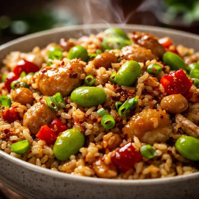 Image of Kung Pao Rice with Edamame