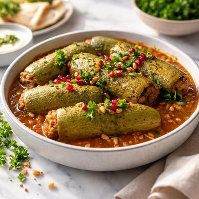 Image of Kusa Mihshi Stuffed Lebanese Squash Cucuzza Koosa
