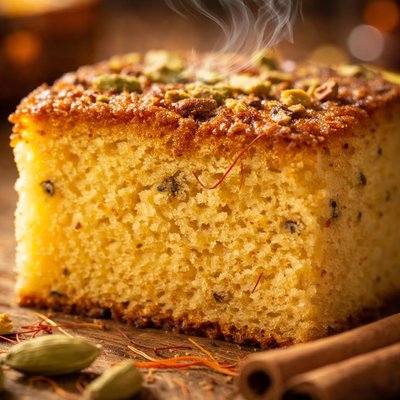 Image of Kuwaiti Saffron Cardamom Cake