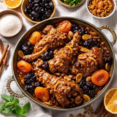 Image of L Ham Lahlou Algerian North African Sweet Lamb Dish