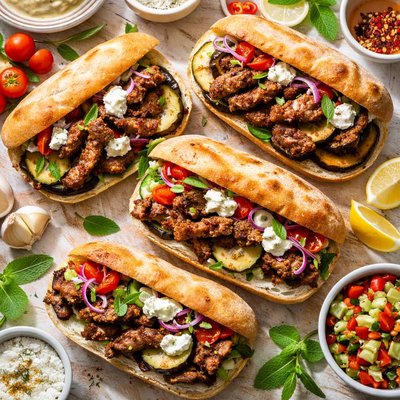 Image of Lamb and Eggplant Sandwiches