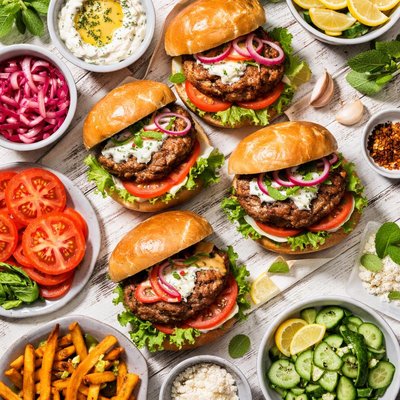 Image of Lamb and Mint Patties Burgers