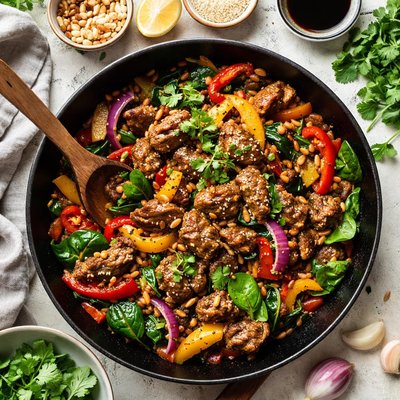 Image of Lamb and Pine Nut Stir Fry