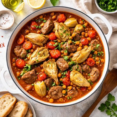 Image of Lamb Artichoke and Tomato Stew