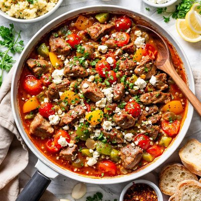 Image of Lamb Bell Pepper and Feta Stew