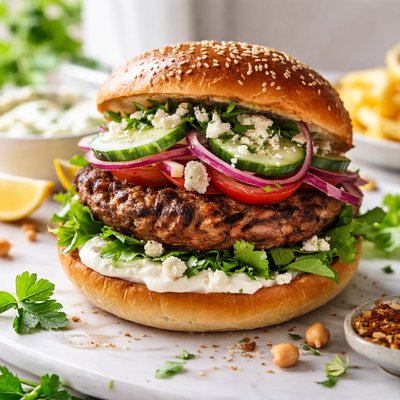 Image of Lamb Burger Middle Eastern Style