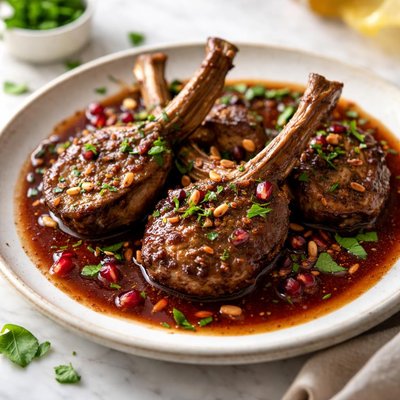Image of Lamb Chops in Wine Sauce Lebanese Recipe