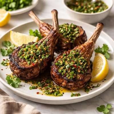Image of Lamb Chops with Cilantro Mint Chimichurri