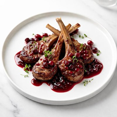 Image of Lamb Chops with Cranberry Sauce