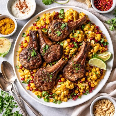 Image of Lamb Chops with Curried Cauliflower
