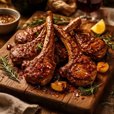 Image of Lamb Chops with Honey and Wine