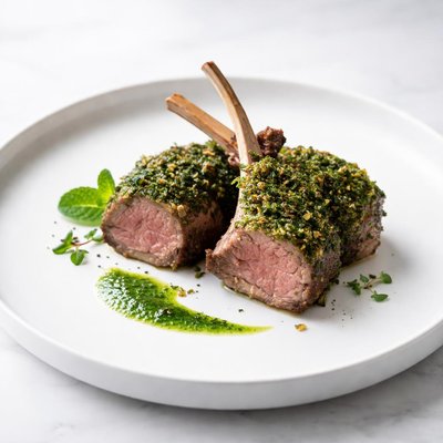 Image of Lamb Chops with Mint Jelly Crust