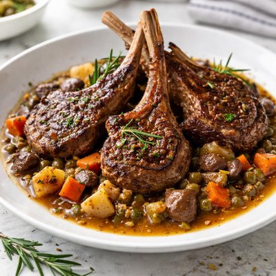 Image of Lamb Chops with Vegetable Gravy