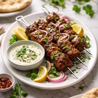 Image of Lamb Kebabs with Coriander Yogurt Sauce