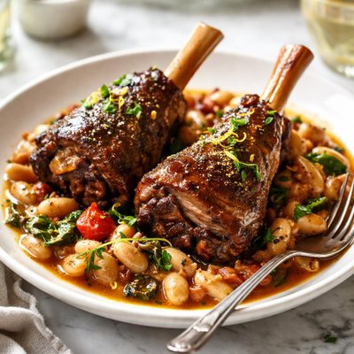 Image of Lamb Shanks on Cannellini Beans