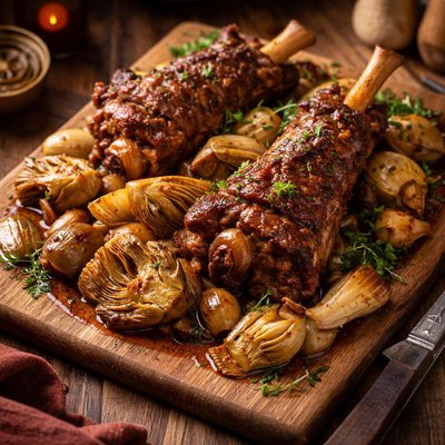 Image of Lamb Shanks with Artichoke Hearts