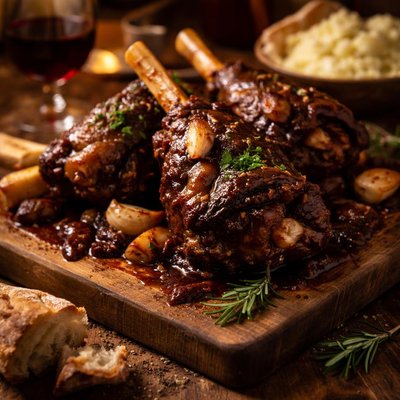 Image of Lamb Shanks with Merlot and Garlic