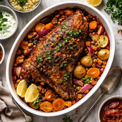 Image of Lamb Shoulder Bake with Dried Apricots