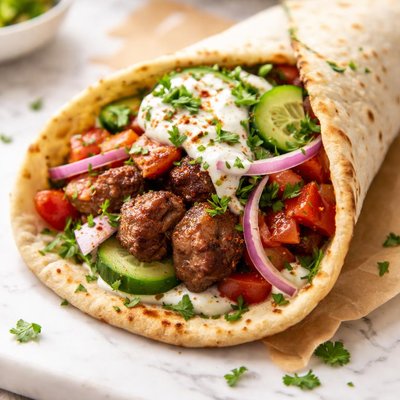 Image of Wrap de Cordero Souvlaki Bajo en Sodio