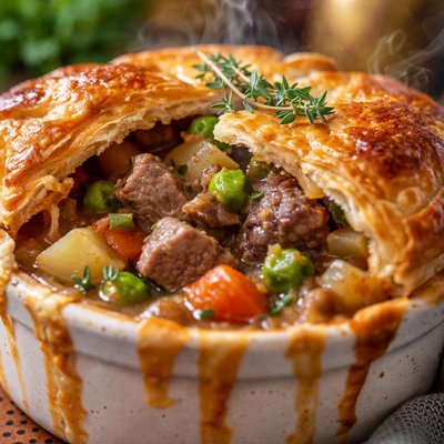 Image of Lamb Stew Pot Pie for Leftover Leg of Lamb