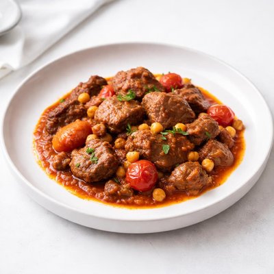Image of Lamb Stew with Tomatoes Chickpeas and Spices
