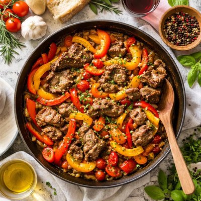 Image of Lamb with Bell Peppers Agnello Con Peperoni