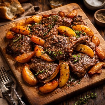 Image of Lamb with Peaches