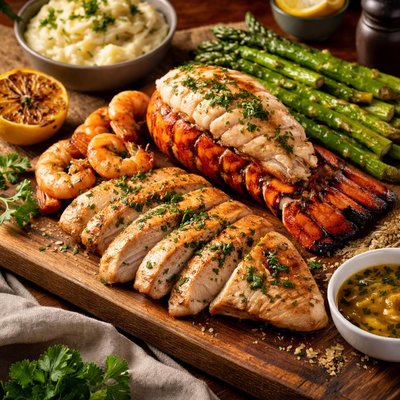 Image of Land and Sea White Meat Version of Surf and Turf