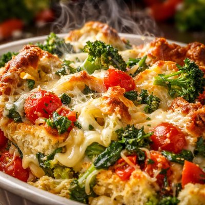 Image of Large Vegetable and Cheese Strata