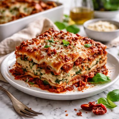 Image of Lasagna Florentine with Sun Dried Tomato Marinara