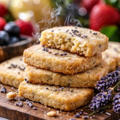 Image of Lavender Shortbread for Summer Berries