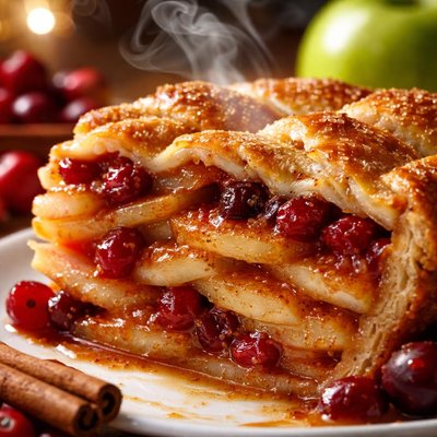 Image of Layered Apple Cranberry Pie