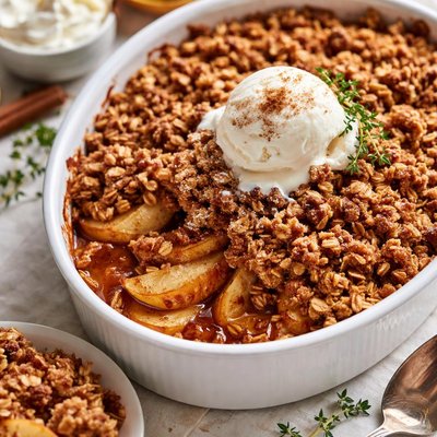 Image of Layered Apple Oaty Cinnamon Crumble Crisp