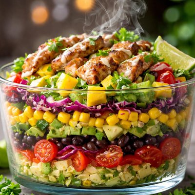 Image of Layered Caribbean Chicken Salad