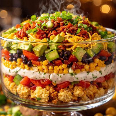 Image of Layered Cornbread Salad