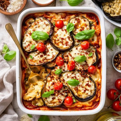 Image of Layered Eggplant and Polenta Casserole