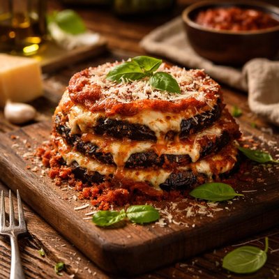 Image of Layered Eggplant Parmesan Vegetarian