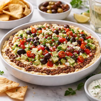 Image of Layered Greek Bean Dip