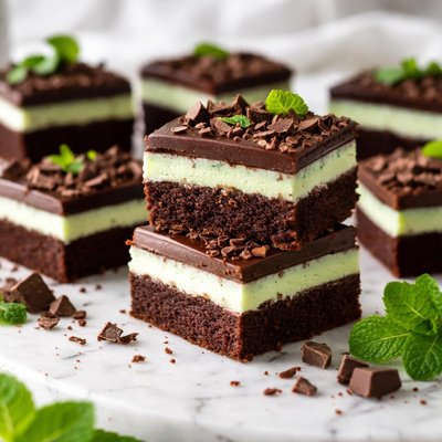 Image of Layered Mint Chocolate Brownies