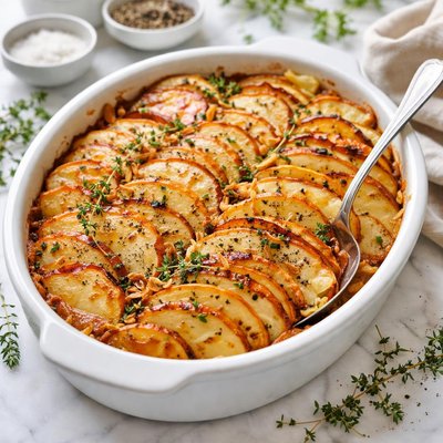 Image of Layered Potato and Apple Bake