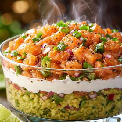 Image of Layered Salmon and Avocado Dip