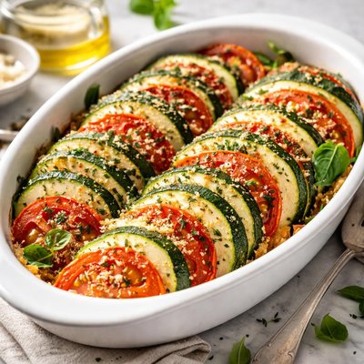 Image of Layered Zucchini and Tomato Bake
