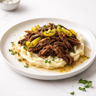 Image of Lazy Butt Pepperoncini Crock Pot Beef