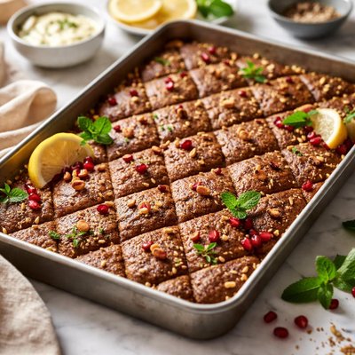 Image of Lebanese Kibbeh in a Tray