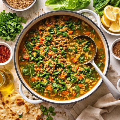 Image of Lebanese Lentil and Collards Soup