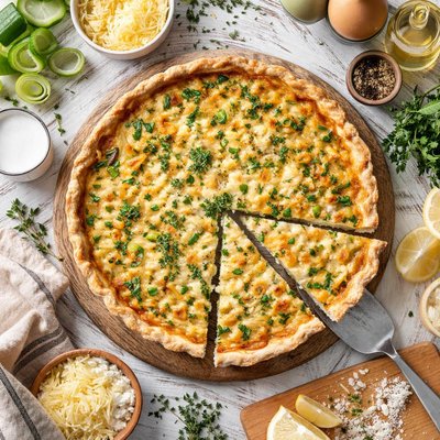 Image of Leek and Cheese Flan