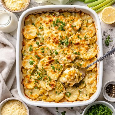 Image of Leek and Cheese Scalloped Potatoes