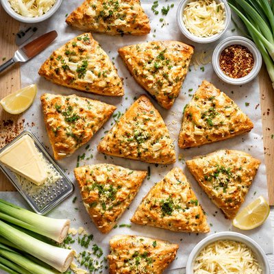 Image of Leek and Dubliner Scones Biscuits