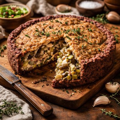 Image of Leek and Mushroom Pie with Kidney Bean Crust