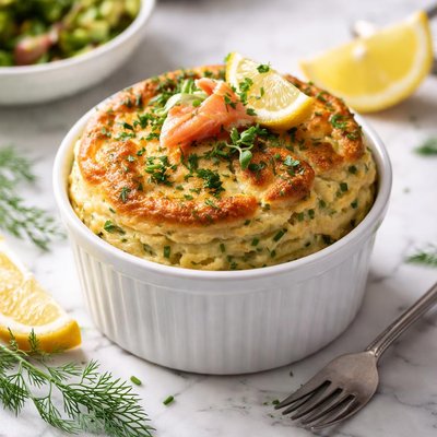 Image of Leek and Salmon Souffle